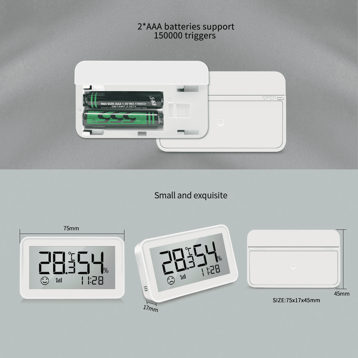 Smart Thermometer Hygrometer: Wi-Fi Enabled Room Temperature Monitor with APP Alerts, Linkable to Humidifiers and Temperature Regulation Devices, Simple Elegant Design, White