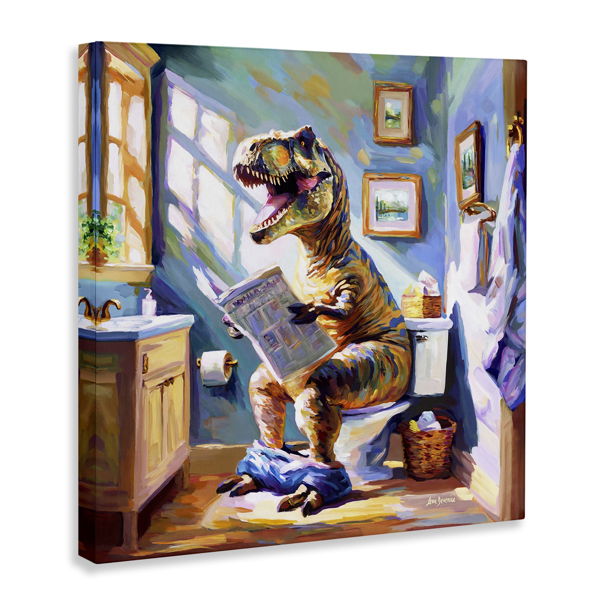 Stupell Industries Urban Bathing Bear Typography Painting Gallery Wrapped Canvas Art Print Wall Art, 30 x 30