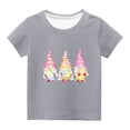 thumbnail image 2 of Rciityk Gray Easter Bunny Tees Shirt for Toddler Cute Gnomes Eggs Print Round Neck Short Sleeve Tshirt Kids Summer Top Easter Shirts for Boys Girls 4 Year, 2 of 4