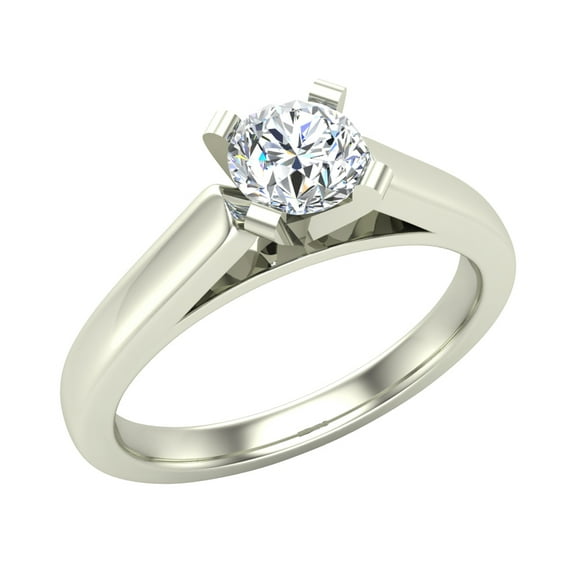 Diamond Engagement Ring for Women Round Solitaire 4-Prong 14K White Gold 0.33 Carat (G,SI)