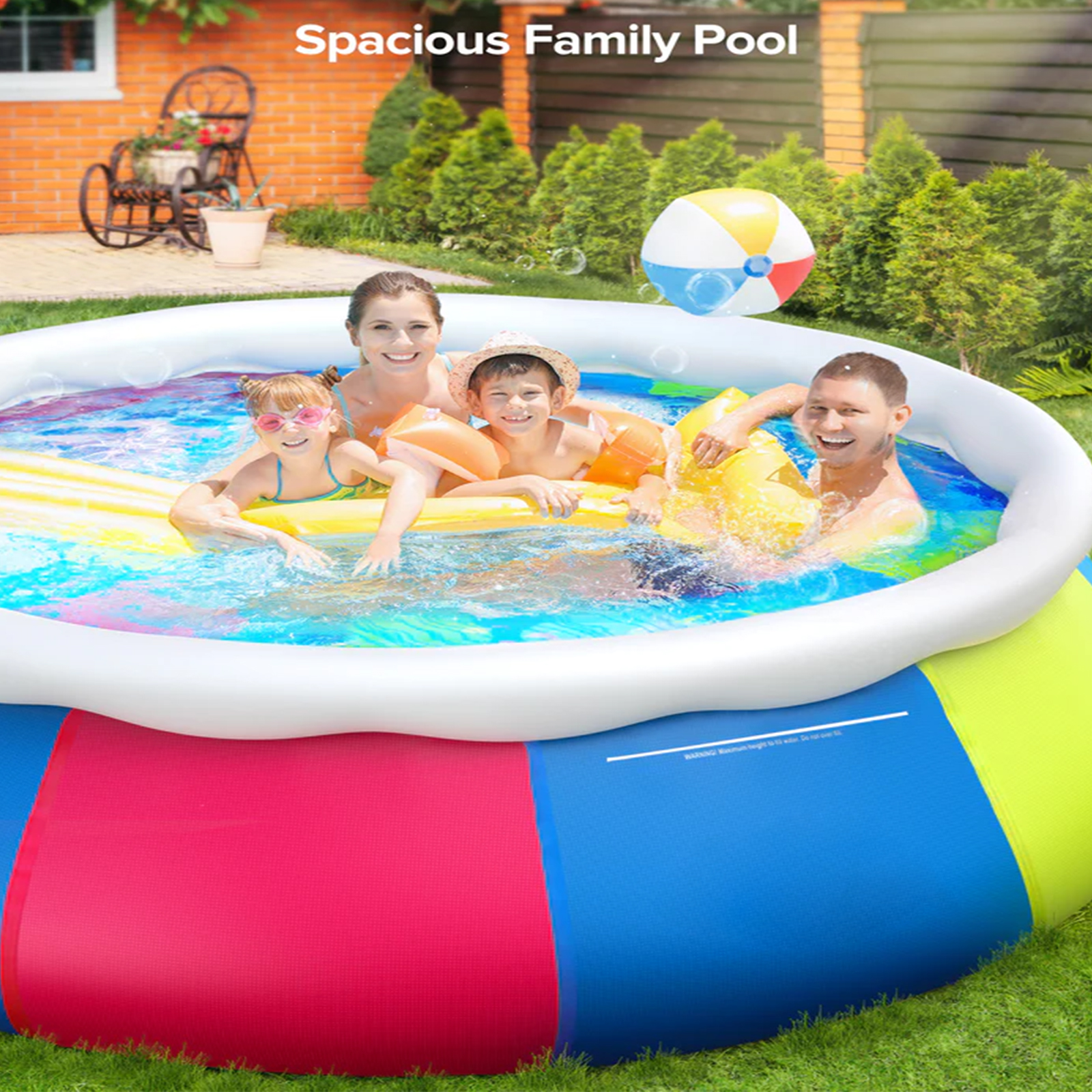 Family 10ft x 30in Above Ground Inflatable Round Swimming Pool - image 4 of 7