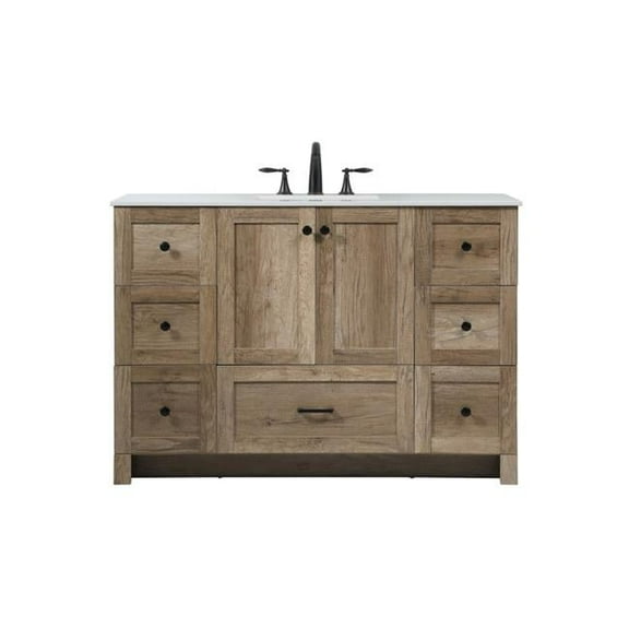 48 in. Single Bathroom Vanity, Natural Oak