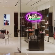 Yoobao Welcome Neon Sign for Wall Decor 17x9, 5 Modes & 3 Strobes Dimmable LED Neon Light for Hotel Room Shop Business Wedding Bar Birthday Party Art