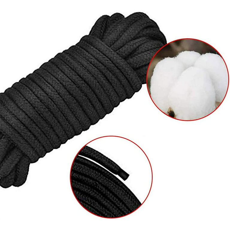 Nogis 3 Pcs Soft Silk Rope, 32 Feet/10M 8 mm Multipurpose Nylon Braided Twisted Rope, Durable Thick Rope Skin Friendly Smooth Rope Protecting Ending
