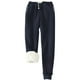 thumbnail image 1 of Pantalones deportivos Prolriy para mujer, con forro cálido, deportivos, de cintura alta, con forro polar, largos y gruesos para exteriores, de invierno, azul oscuro, XXXXXXL, 1 of 5