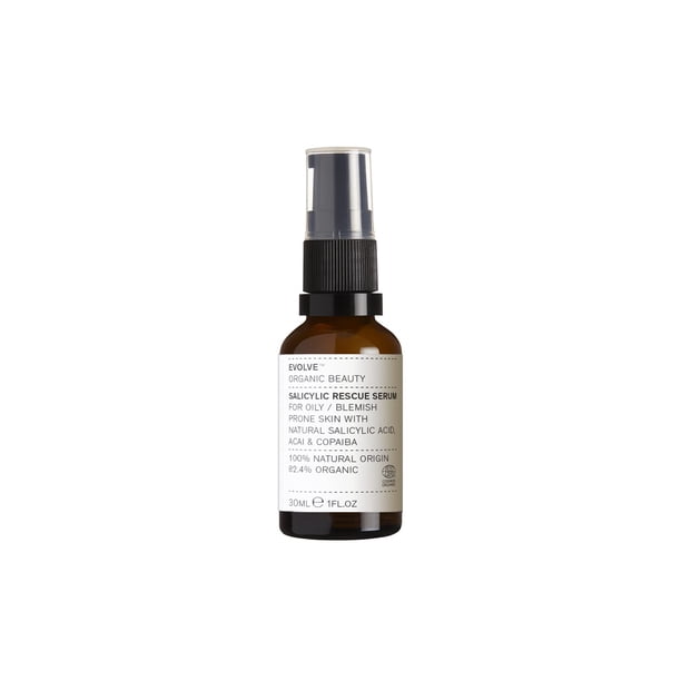 Evolve Organic Beauty - Suero de rescate salicílico natural | Belleza limpia vegana en lotes pequeños (1 fl oz | 30 ml)