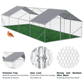 thumbnail image 4 of UPLLX Extra Large Walk-in Chicken Coop 26x10x6 FT Heavy Duty Metal Chicken Run with Waterproof Cover, Galvanized Steel Outdoor Poultry Cage Pen, 4 of 10