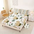 thumbnail image 2 of Erosebridal Pink Flowers Blossom Full Size Sheets,Cartoon Capybara Rodent Animal Bed Sheets For Kids Girls 4pcs, 2 of 6
