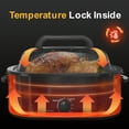 thumbnail image 5 of Sunvivi 22 Quart Electric Turkey Roaster Oven with Visible Glass Lid, Removable Pan & Rack, Stainless Steel,Red, 5 of 8