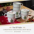 thumbnail image 4 of Spode - Christmas Tree Collection - Polka Dot Set of 4 Stackable Mugs - Each Mug Holds 10 oz. - Dishwasher, Microwave, and Freezer Safe- Made of Fine Earthenware, 4 of 10