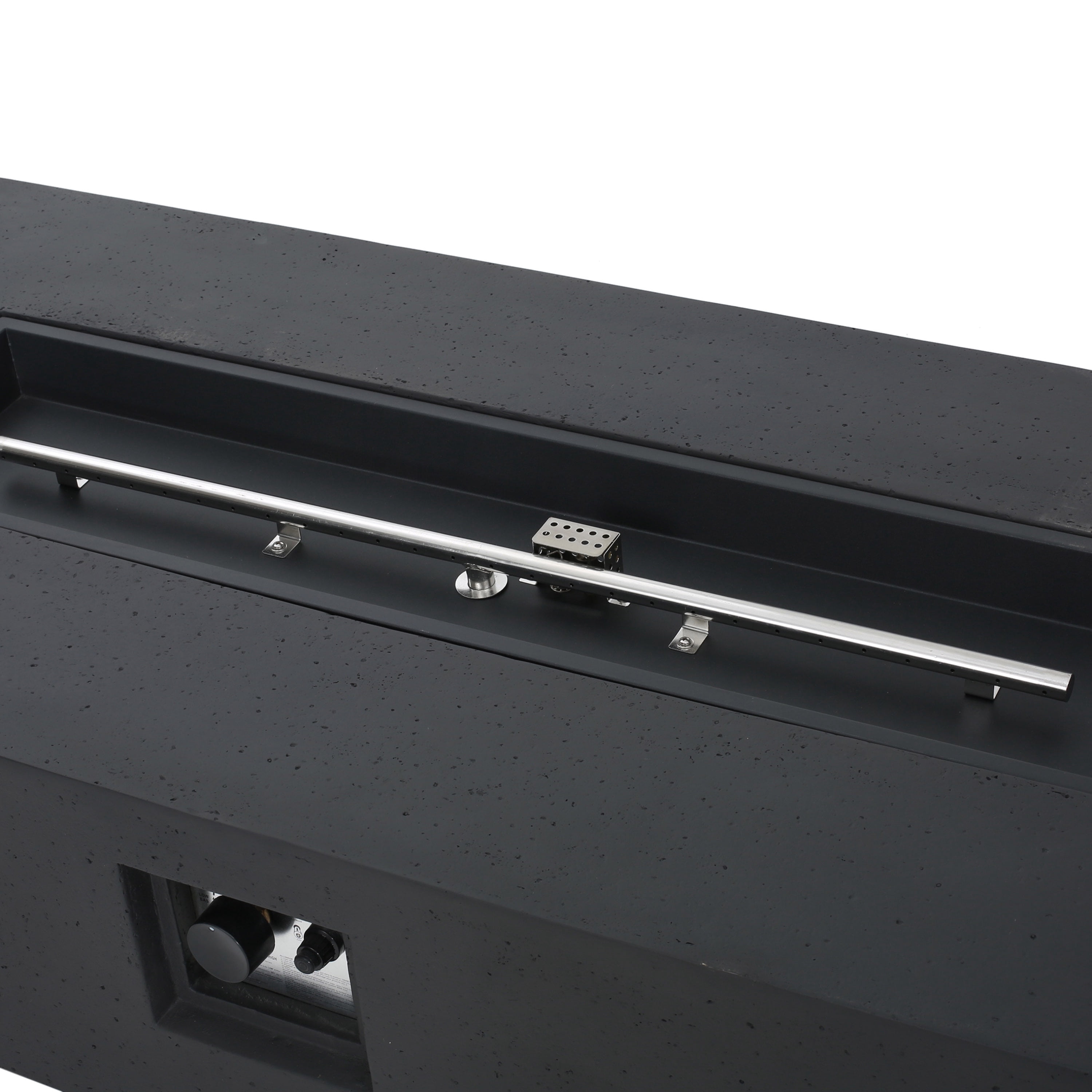 Hearth Outdoor 50,000 BTU Lightweight Concrete Rectangular Fire Pit (No Tank Holder), Dark Gray