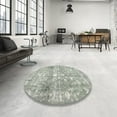 thumbnail image 4 of Ahgly Company Machine Washable Indoor Round Contemporary Pale Silver Gray Area Rugs, 4' Round, 4 of 7