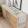 thumbnail image 4 of Easter Table Runner - 90 Inch Long, Kitchen Dining Table Runner Dresser Scarves, Country Gnomes Rabbit Colorful Eggs Flowers Treill Farmhouse Decor for Coffee Tables Wedding Party Banquet, 4 of 8