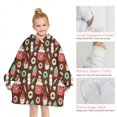 thumbnail image 6 of Brown Christmas Dessert Pattern Blanket Hoodies for Kids 6-13YR Oversize Wearable Blanket Hoodies for Boys Girls Teens, 6 of 7