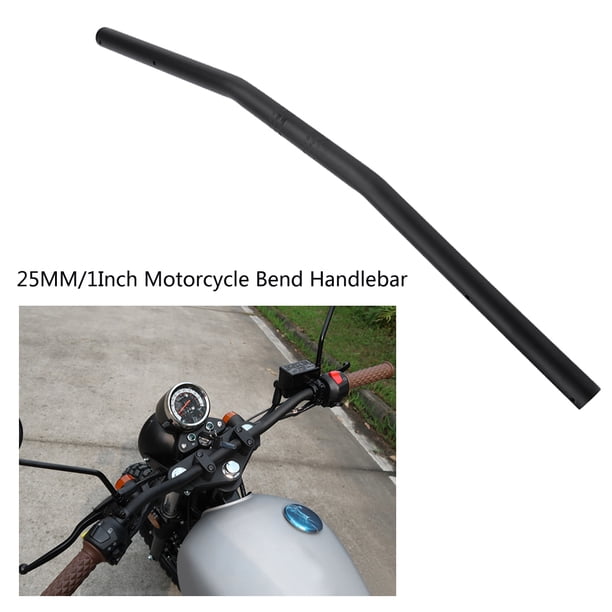 Manillar De La Motocicleta, 25mm 1 Pulgadas Motocicleta Percha Motocicleta Retro Curva Manillar Negro Universal Negro Plata