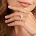thumbnail image 3 of 2 Carat IGI Certified Oval Shape Lab Grown Diamond Engagement Ring | 14K White Gold | Celeste Side Oval Diamond Eternity Lab Diamond Ring | FG-VS1-VS2 Quality Friendly Diamonds, 3 of 6