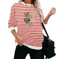 thumbnail image 4 of YueHuiYing Fashion Women‘s Casual Long Sleeve Printing Round Neck Loose T-Shirt Blouse Hoodless Sweatshirts Top, 4 of 6