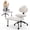 White-teddy, variant on Ataucjin 360°Swivel Ergonomic Cross Legged Office Chair, Meditation Kneeling Chair with Wheels, Adjustable Height for Meditation, ADHD & Yoga, Lumbar Support, Wide Criss Cross Design, PU Leather