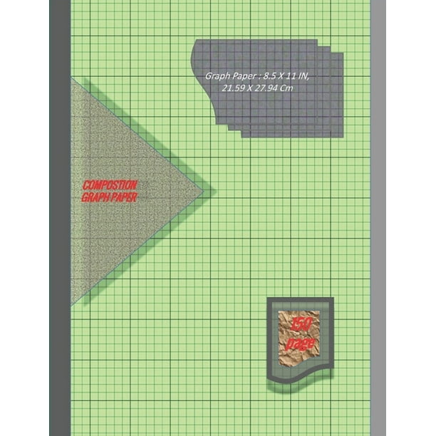 graph paper notebook 8 5 x 11 in 21 59 x 27 94 cm 150 page 5 squares per inch 5 pt 1 inch thick 1pt perfect binding non perforated double sided composition graph paper coordinate