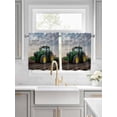 thumbnail image 2 of Half Window Curtain 36 Inches Long, Farm Tractor Window Treatment Curtain Drapes, Green Truck Country Rustic Field Harvester Small Tier Curtains for Bathroom Over Sink, 27.5"x36", 2 Panels, 2 of 7