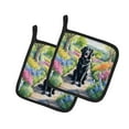 thumbnail image 2 of Flat-Coated Retriever Spring Path Pair of Pot Holders 7.5 in x 7.5 in, 2 of 2
