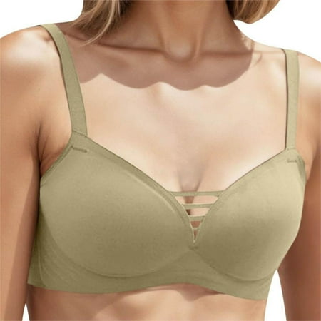 

ZMHEGW Womens Bras Casual Solid Color Steel Ring Comfortable Breathable Thin Seamless Bralettes Underwear