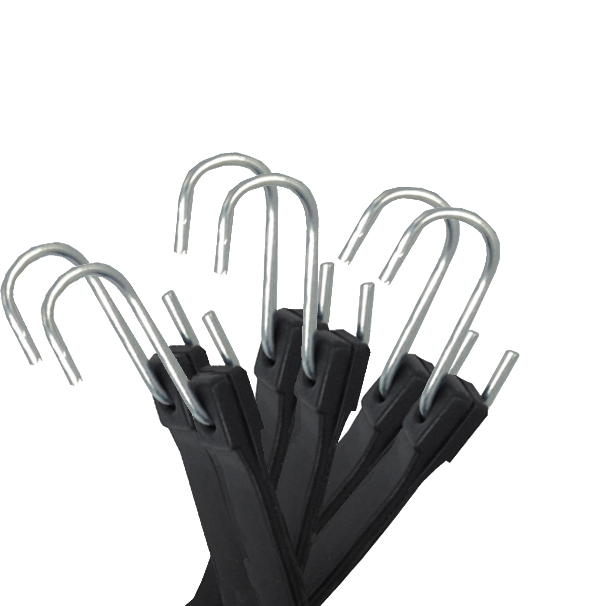 (4 pack) HyperTough 6-Pack Tarp Strap with Steel Hooks, 15", 21", & 31" Straps