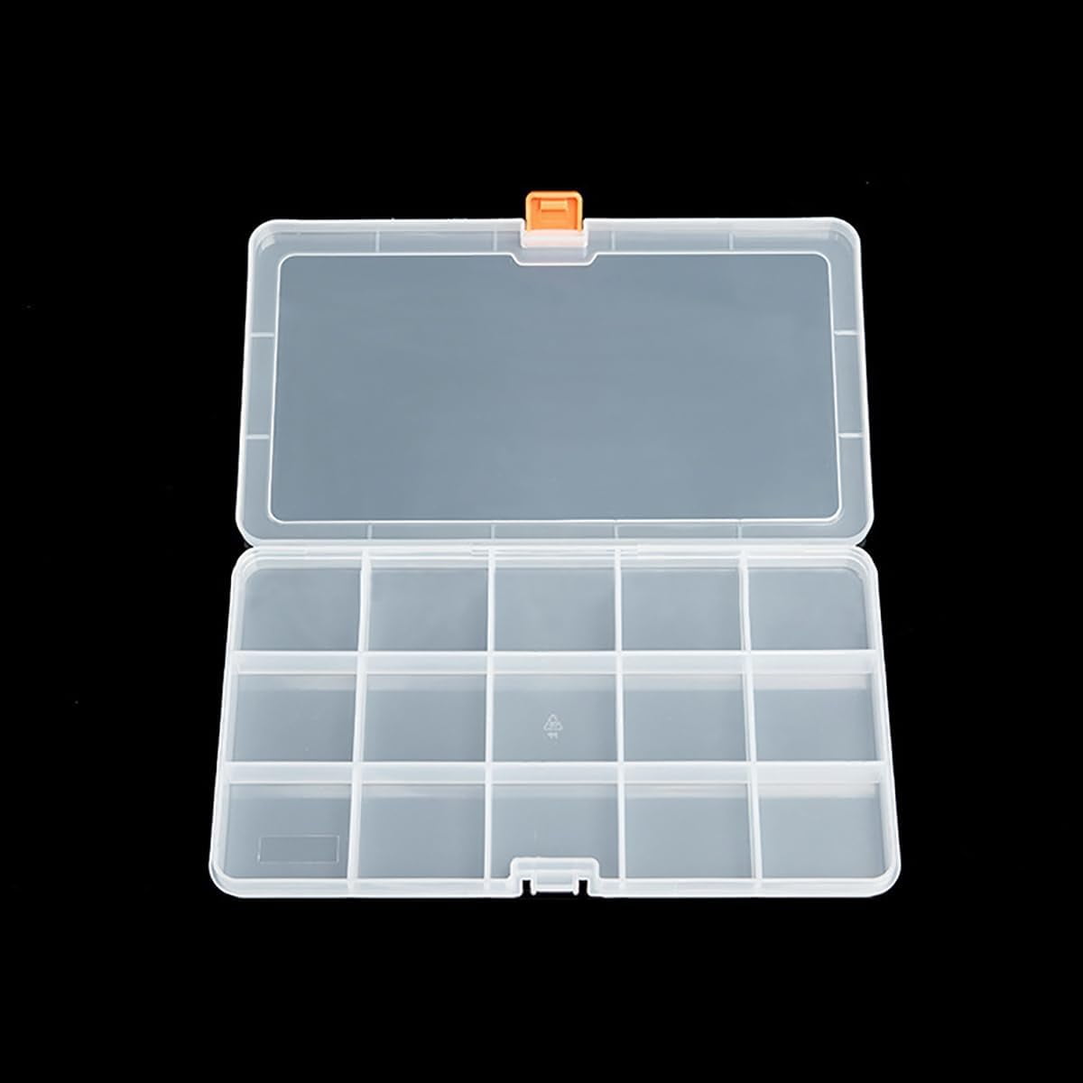 ABCISI 2 PCS Transparent Beads Storage Containers Box, Plastic Bead Organizers for Small Items and Other Craft Projects, Bead Rings Jewelry Display Organizer, Size 7.91 x 4.37 x 0.71 in (15 Girds)
