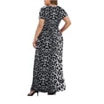 thumbnail image 3 of Aiyino Women Plus Size V Neck Short Sleeve Casual Evening Dress, Comfortable Elegant Party Maxi Dress, 3 of 6