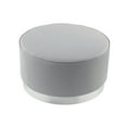 thumbnail image 3 of Nicole Miller Cocktail Ottoman Sonny PU Leather Upholstered Metal Trim Base Glam Style, Grey/Chrome, 3 of 9
