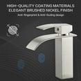 thumbnail image 6 of Zovajonia  Bathroom Basin Faucet Single Handle Deck Mount Mixer Tap Waterfall w/Cover+Drain Brushed Nickel, 6 of 6