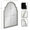 thumbnail image 3 of Kate and Laurel Hogan Wooden Arched Wall Mirror, 24 x 36, Silver, Vintage Glam Moroccan Arch Wood Mirror with Unique Scalloped Corners and Modern Shape, 3 of 8