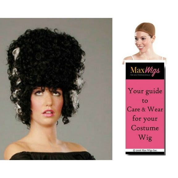 Mrs. Frankenstein Bride color - Enigma Wigs Women Monster Bundle with Cap, MaxWigs Costume Wig Care Guide