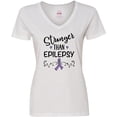 thumbnail image 3 of Inktastic Epilepsy Awareness Ribbon Support Walk Women's V-Neck T-Shirt, 3 of 5