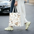 thumbnail image 2 of DouZhe Reusable Grocery Bags, Boho Stylish Chic Hippie Style Lightweight Polyester Canvas Cloth Tote Bag for Travle Gym Shopping School, 15" x 16", 2 of 7
