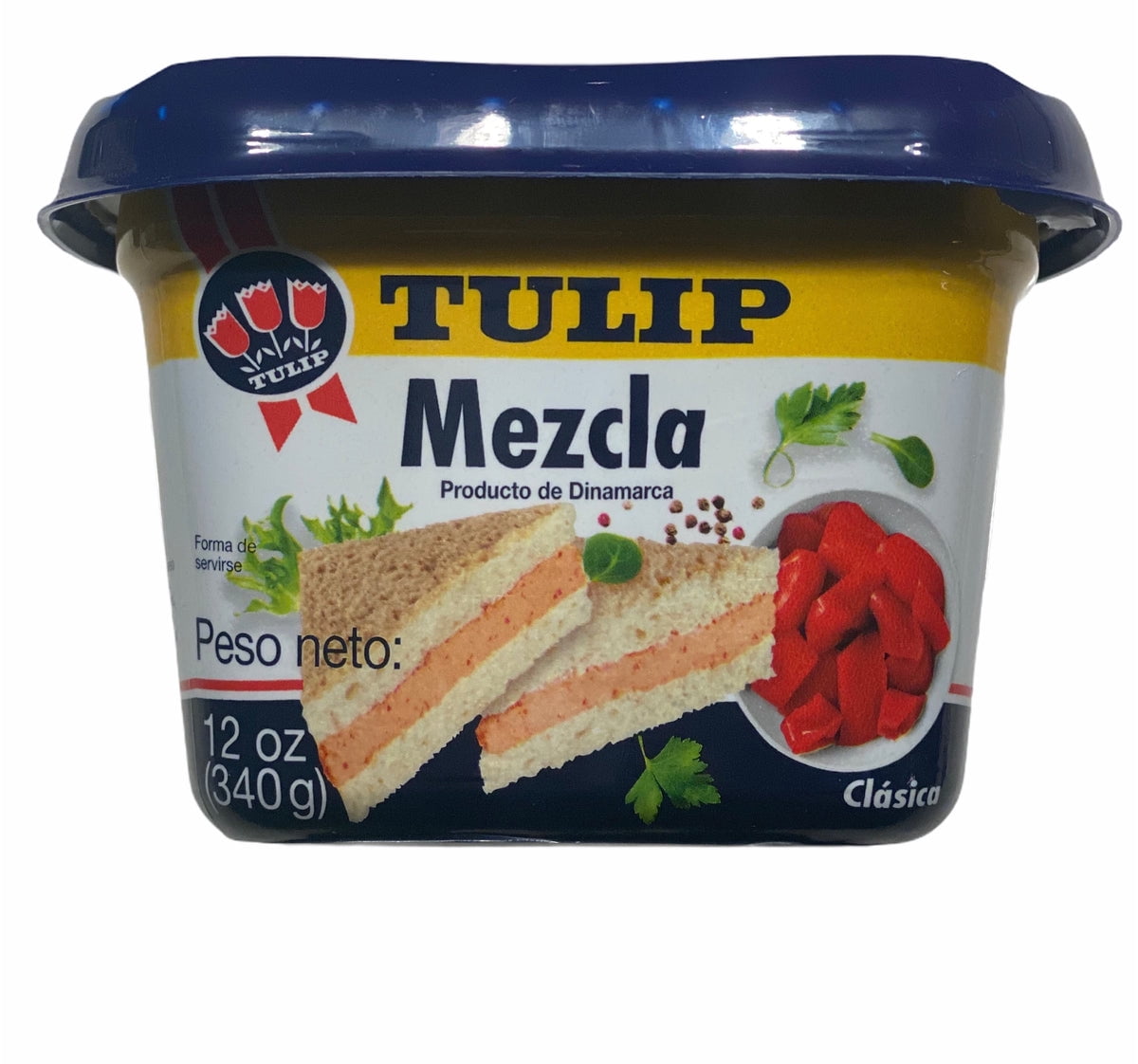 (4 pack) Tulip Mezcla Sandwich Spread, with Jamonilla, 12oz Cup