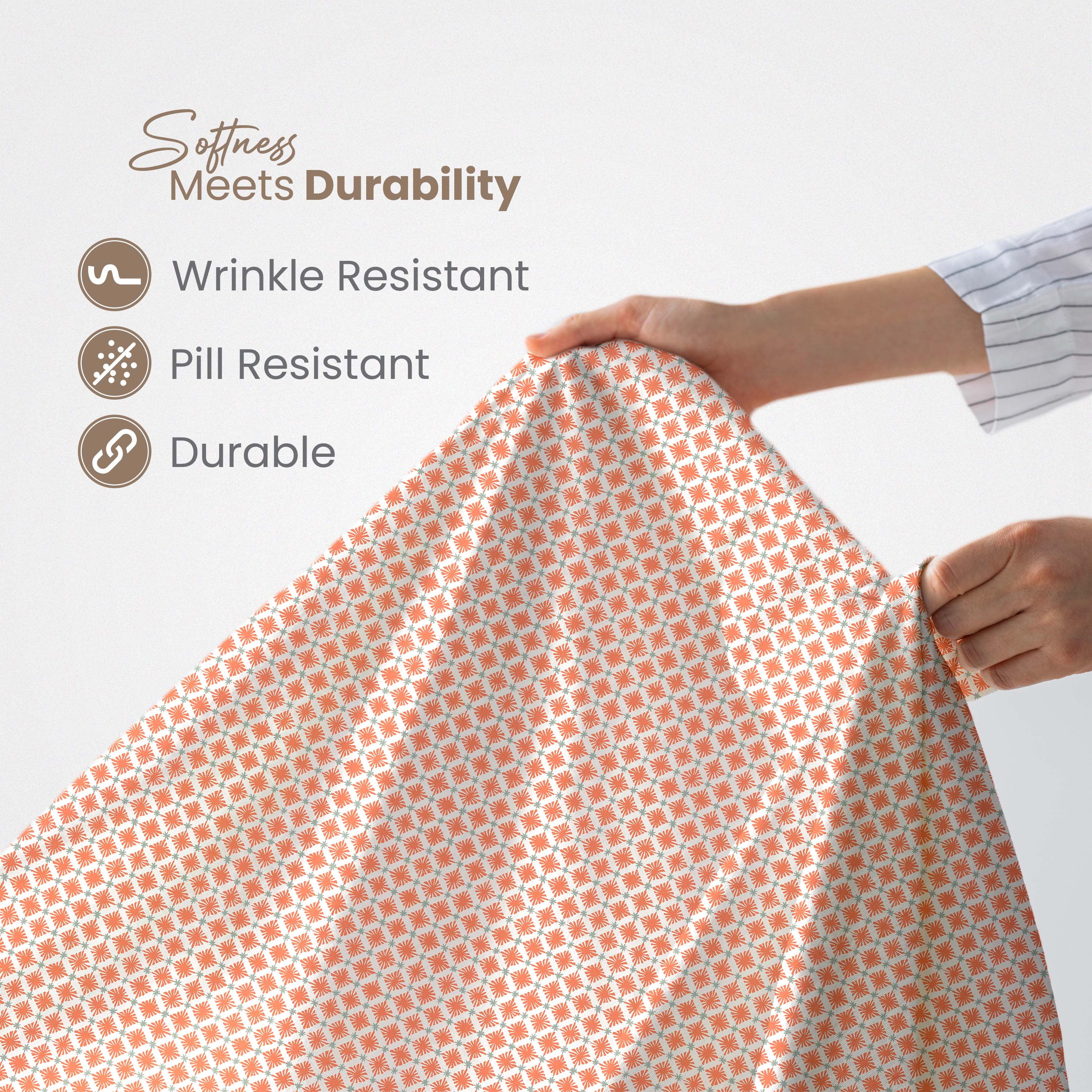 EcoPure 3-Piece Twin Sheet Set | 100% Organic Cotton | Comfort Washed | Deep Pocket | Orange