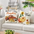 thumbnail image 2 of Autumn Pillow Covers - Pumpkin Fall Decorative Set of 4 Maple Leaf Print Throw Pillowcases for Fall Thanksgiving 18x18 Inches, 2 of 5