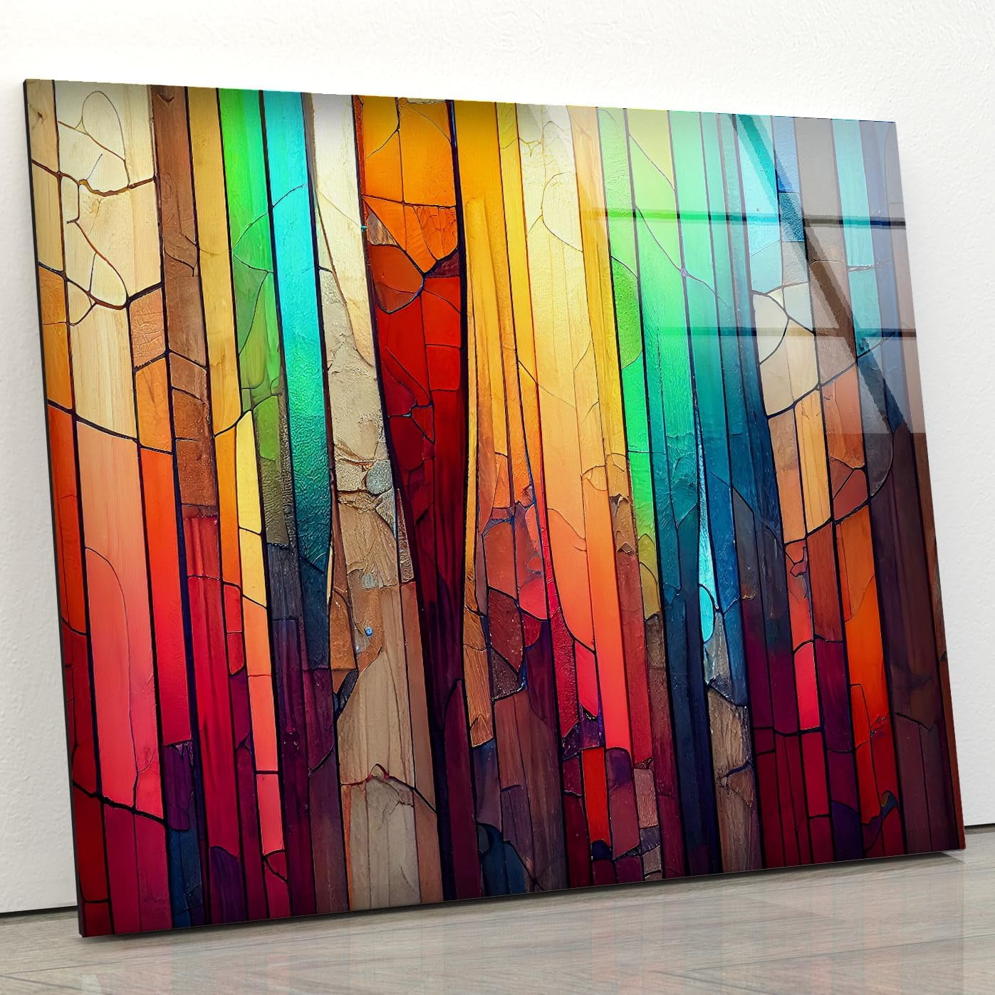 HelloGlass Tempered Glass Wall Art Abstract Stained Wall Decor Glass Printing Stained Wall Art Wall Hangings Stained Window Glass Wall Art Gifts 12x18inch Walmart