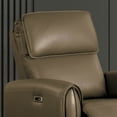 thumbnail image 3 of Furniture of America Sintle Light Brown Faux Leather Power Recliner with USB Ports, 3 of 6