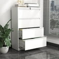 thumbnail image 2 of Metal Lateral File Cabinets with Lock,4 Drawer Filing Cabinets for Home Office,Storage Cabinets for Hanging Files Letter/Legal/F4/A4 (White), 2 of 6