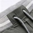 thumbnail image 4 of WRFWUL Men's Contrast Striped Pockets Cotton Linen Shorts Drawstring Waist Leather Patch Bermuda Shorts Summer Casual Beach Outfits, 4 of 5
