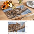 thumbnail image 6 of Sleeping Cat Christmas Placemats Set of 2 Branches Pine Cone Snowy Place Mats Indoor Wipeable Table Mats Washable Cloth Dining Table Placemats for Kitchen Holiday Party Home Decor 13x19 Inch, 6 of 9