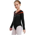 thumbnail image 2 of iiniim Girls One Piece Sequins Rhinestone Long Sleeve Leotards Athletics Gym Dance Unitard Bodysuit A Red 16, 2 of 7