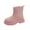 Pink, variant on Girls Glittery Ankle Boots Kids Lace Up Combat Boots with Side Zipper Black 21