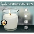 thumbnail image 3 of PYAN-White Votive Candles in Glass - Pack of 12 Votive Candle - 12 Hour Burn Time - Unscented Votive Candles - European Made Glass Votives, 3 of 3