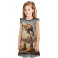 thumbnail image 1 of Fotbe Hiking Duck Vestido de Dormir para Niñas de 3 a 10 Años, Mangas Cortas, Estilo Princesa, Pijama Camisón con Mangas Voladas-Small, 1 of 6