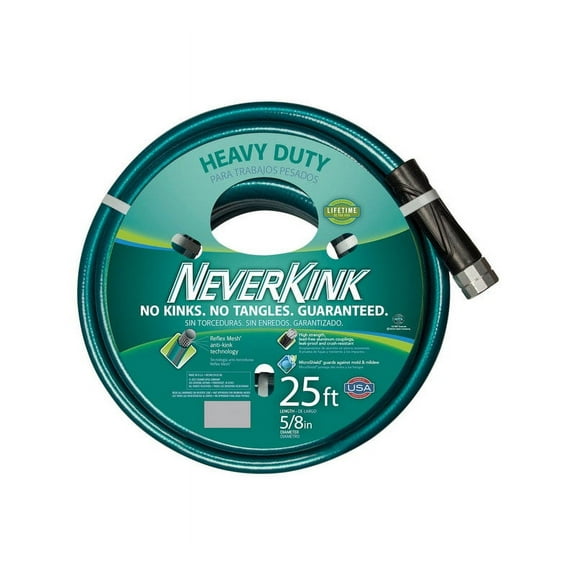 Teknor Apex Neverkink Heavy Duty Hose - Tangle Proof - 5/8-Inch by 25-Feet, Green