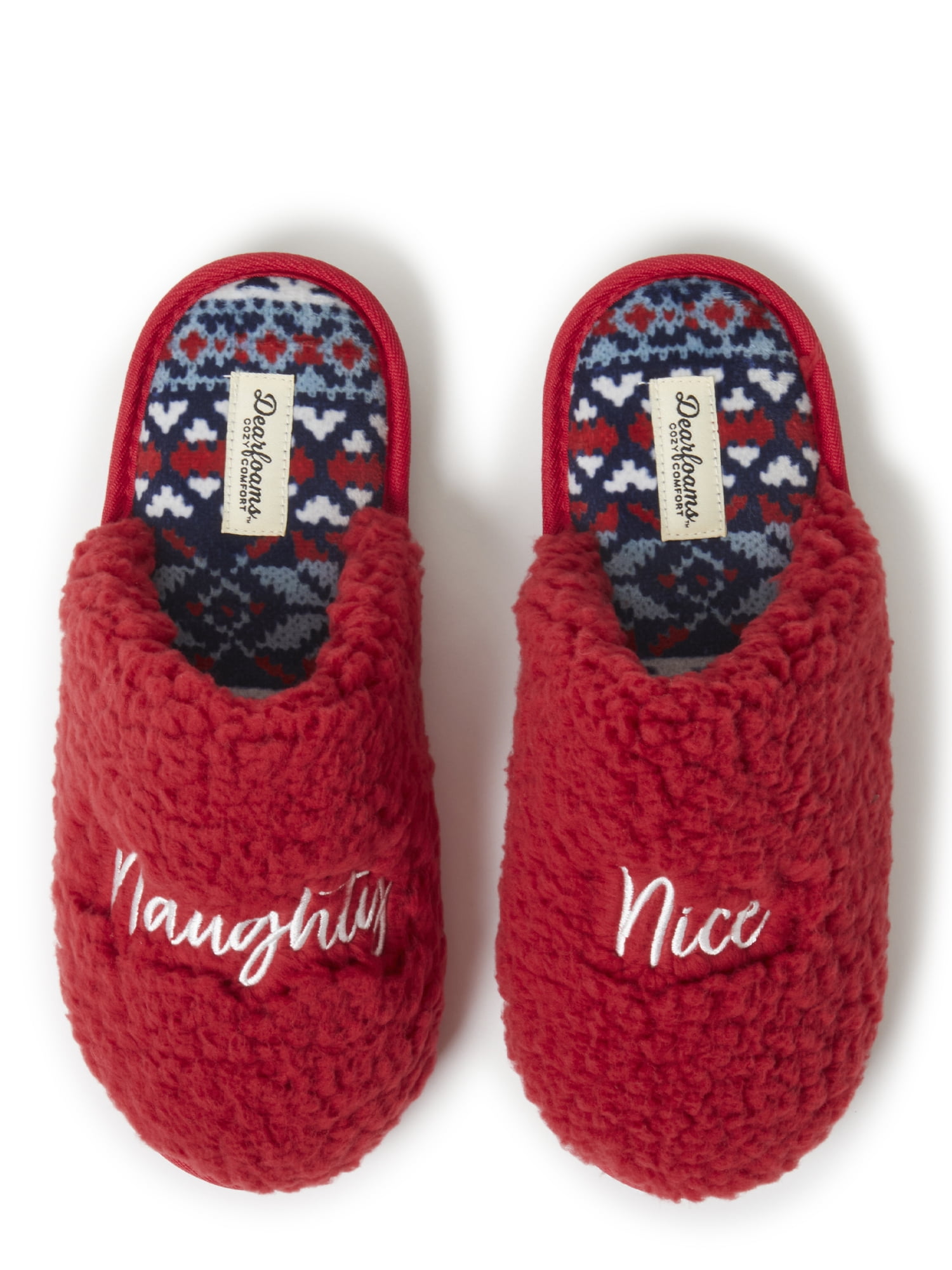 Dearfoams Cozy Comfort  Women's Naughty & Nice Slippers
