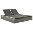 thumbnail image 1 of vidaXL Double Sun Lounger Poly Rattan Grey, 1 of 7